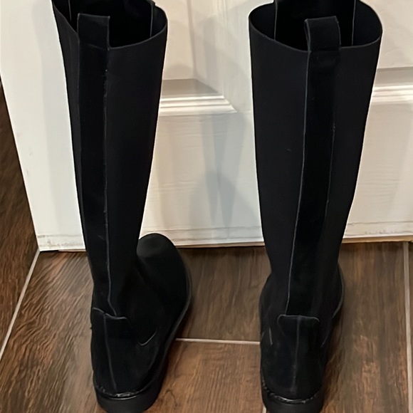 NWOT Donald Pliner Naala Riding Boots. Black size 6.5 M. Suede and Elastic sides - Picture 14 of 15